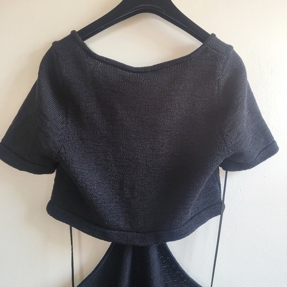 New Cult Gaia Billie Signature Cutout Detail Knit Black Mini Dress NWT Large - Picture 13 of 16